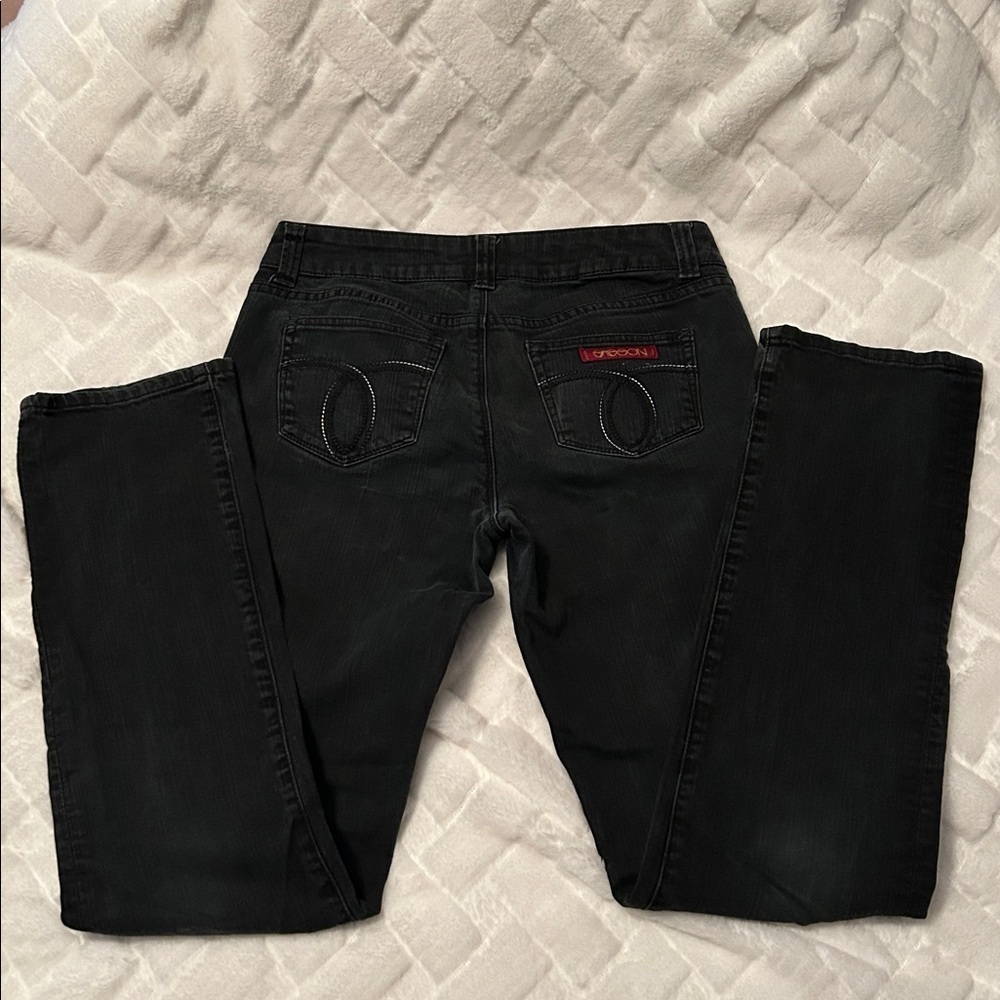 Sasson Straight Leg Jeans Black with Red Trim size 4 - Picture 7 of 7